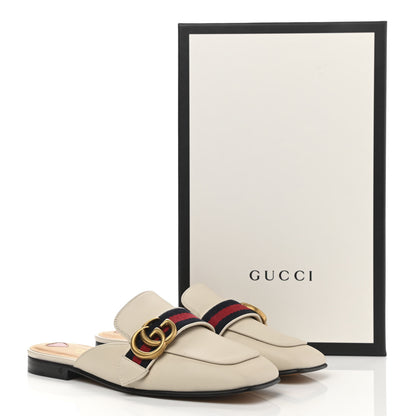 Gucci Calfskin Web Womens Peyton GG Slippers 35.5 Mystic White 12 of 12