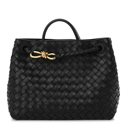 Bottega Veneta Nappa Intrecciato Medium Andiamo Shoulder Bag Black 1 of 9