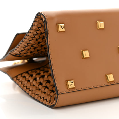 Salvatore Ferragamo Woven Calfskin Medium Studio Bag Tan 7 of 9