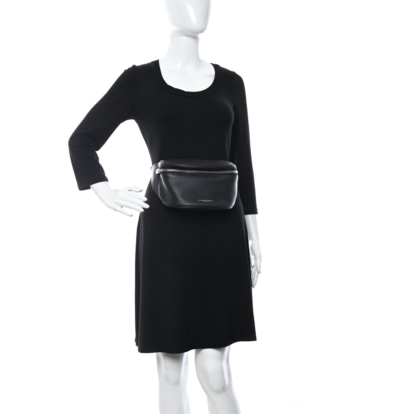 Calfskin Chain Ace Belt Bag Black