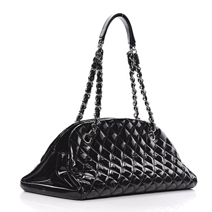 Chanel Patent Quilted Medium Just Mademoiselle Black 3 of 12