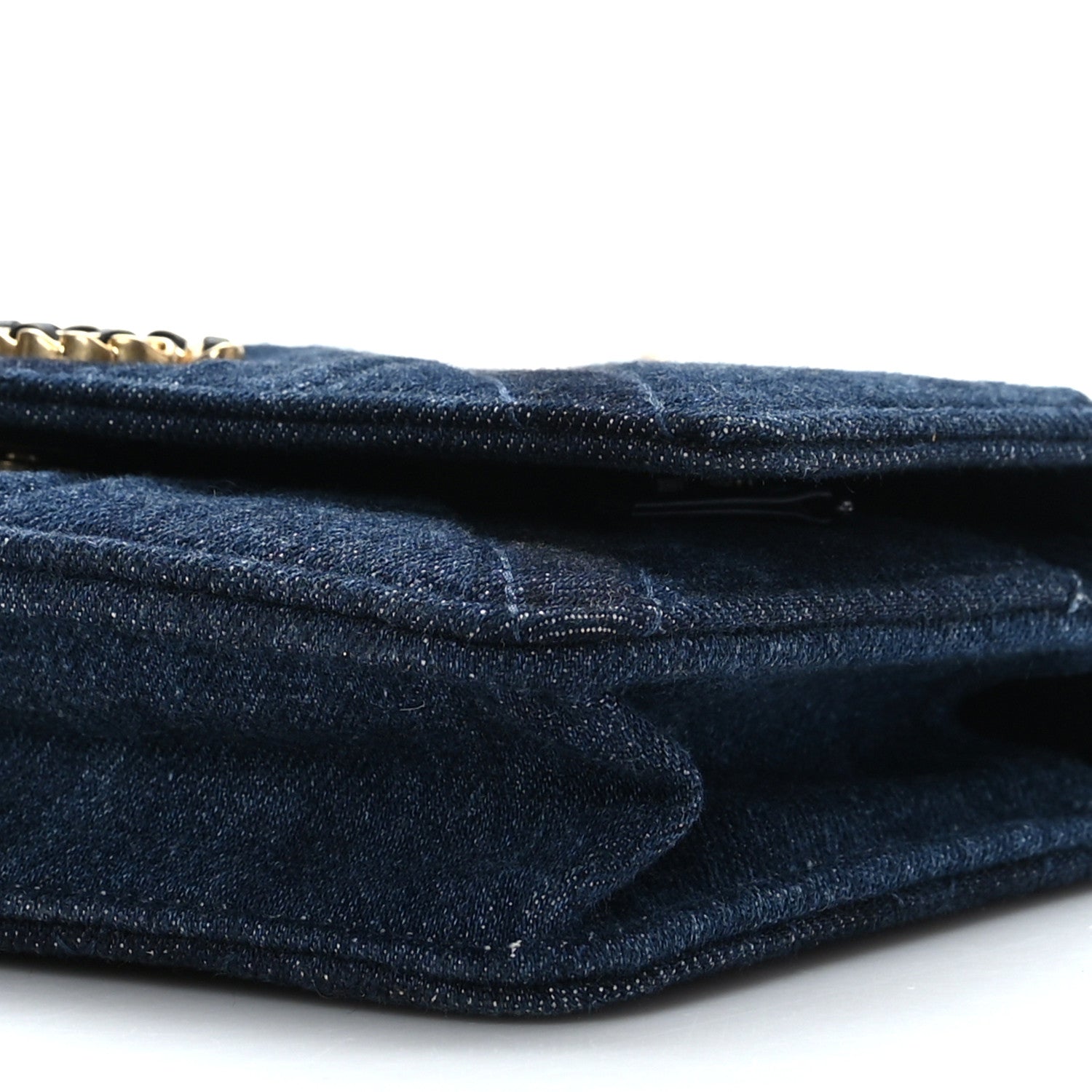 Chanel Denim Quilted Chanel 19 Wallet On Chain WOC Blue 9 of 9