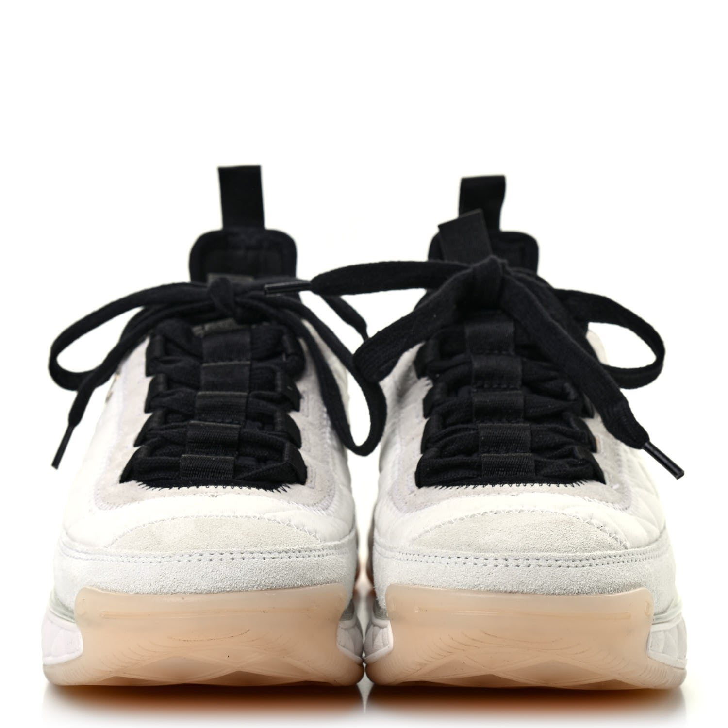Chanel Fabric Suede Calfskin CC Sneakers 38 White Ivory 2 of 7