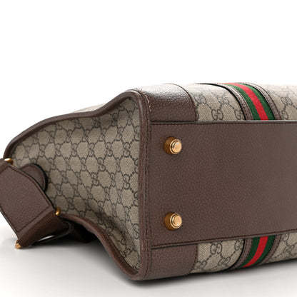 Gucci Soft GG Supreme Monogram Web Large Duffle Bag Beige New Acero Crop 8 of 9