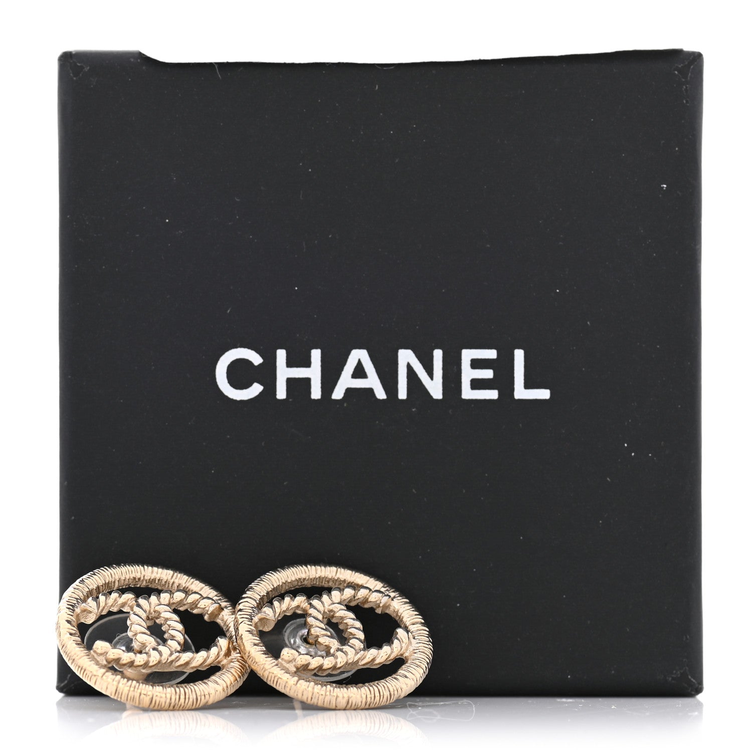 Chanel Twisted CC Earrings Light Gold 5 of 5