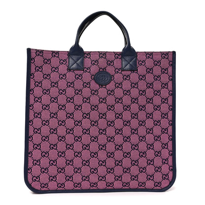 Gucci Monogram Multicolor Small Retro Interlocking G Childrens Tote Pink Blue 1 of 10