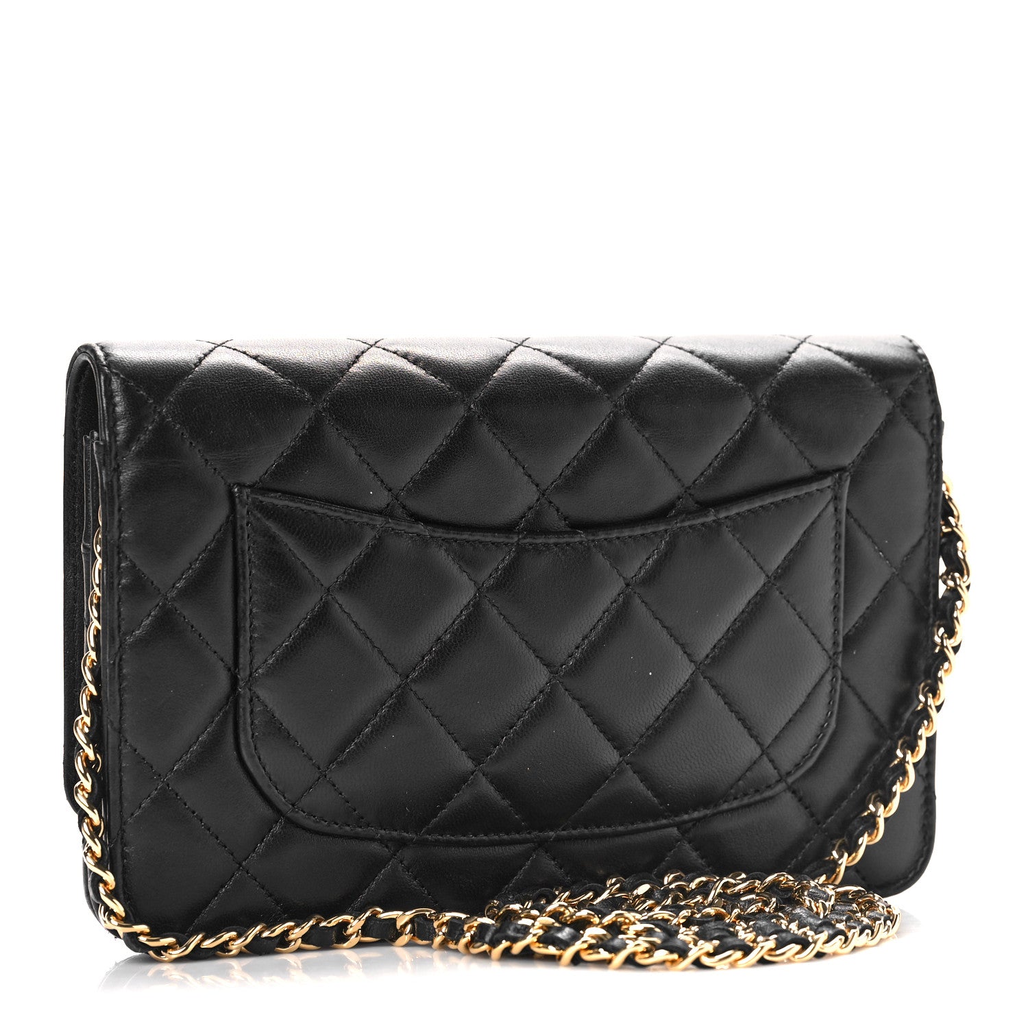 Chanel Lambskin Quilted Wallet On Chain WOC Black 3 of 10