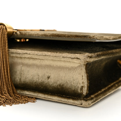 Saint Laurent Velvet Medium Classic Monogram Kate Tassel Satchel Olive 11 of 12