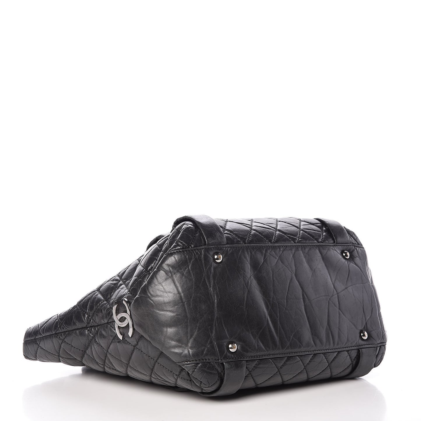 Aged Calfskin Vintage Ligne Lady Braid Tote Black