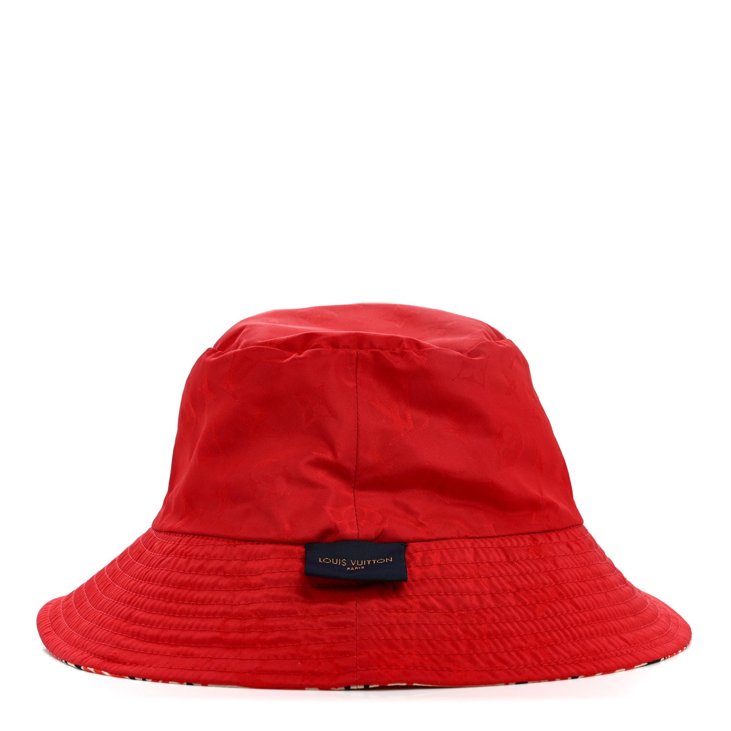 Nylon Canvas Monogram Giant Crafty Reversible Bucket Hat M Creme Rouge