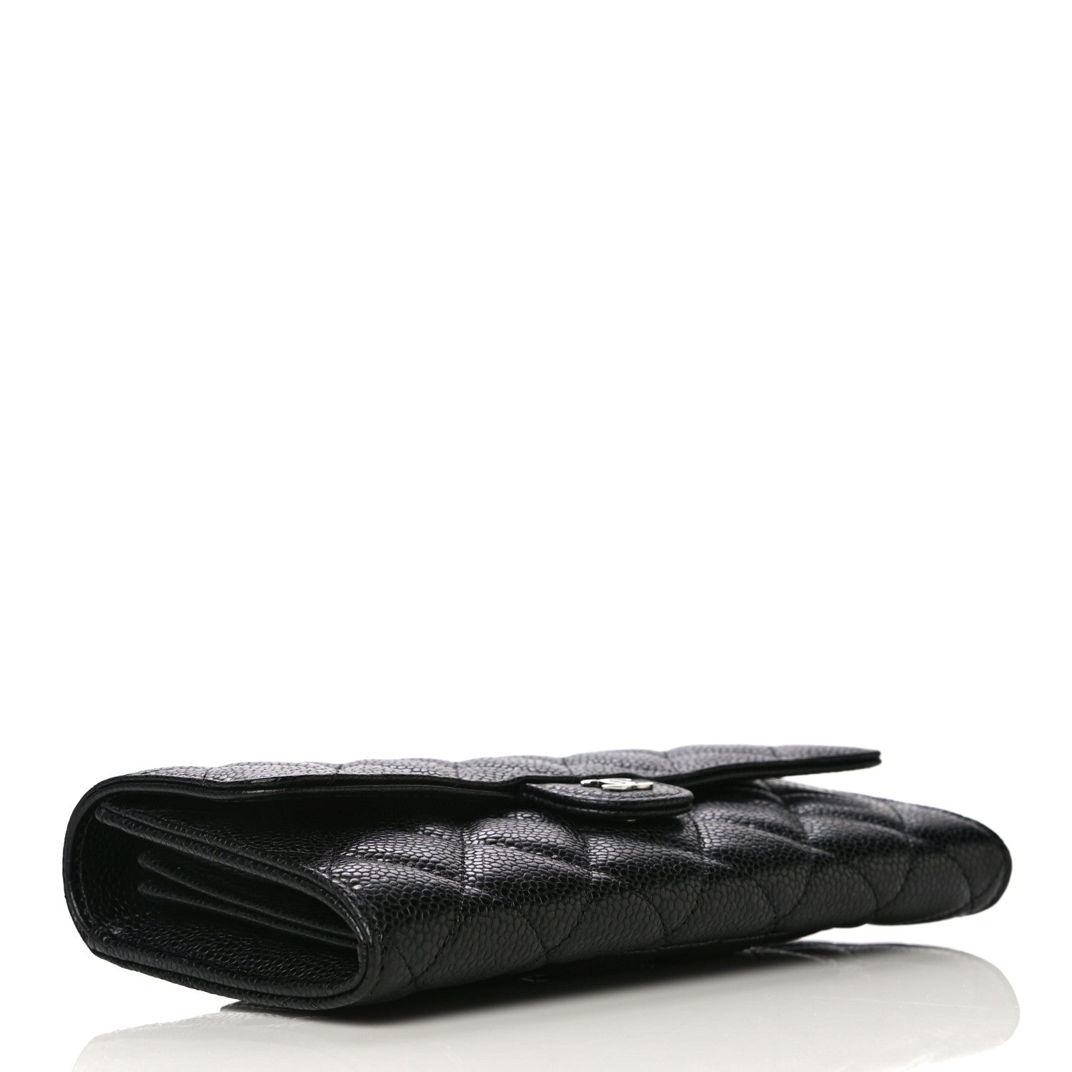 Chanel Caviar Quilted Large Gusset Flap Wallet Black 4 of 12