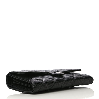 Chanel Caviar Quilted Large Gusset Flap Wallet Black 4 of 12