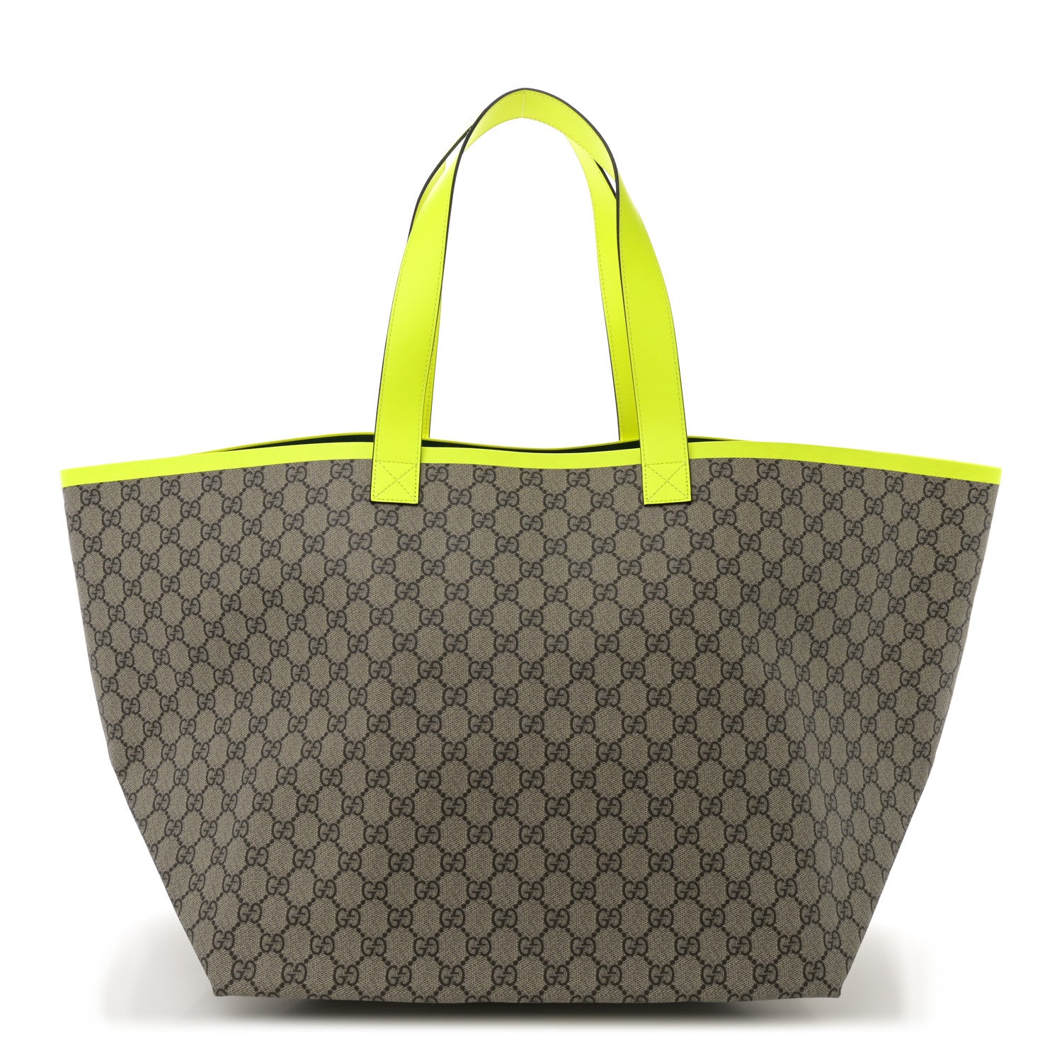 Gucci GG Supreme Monogram Totissima Shopping Tote Ebony Beige Yellow 1 of 11