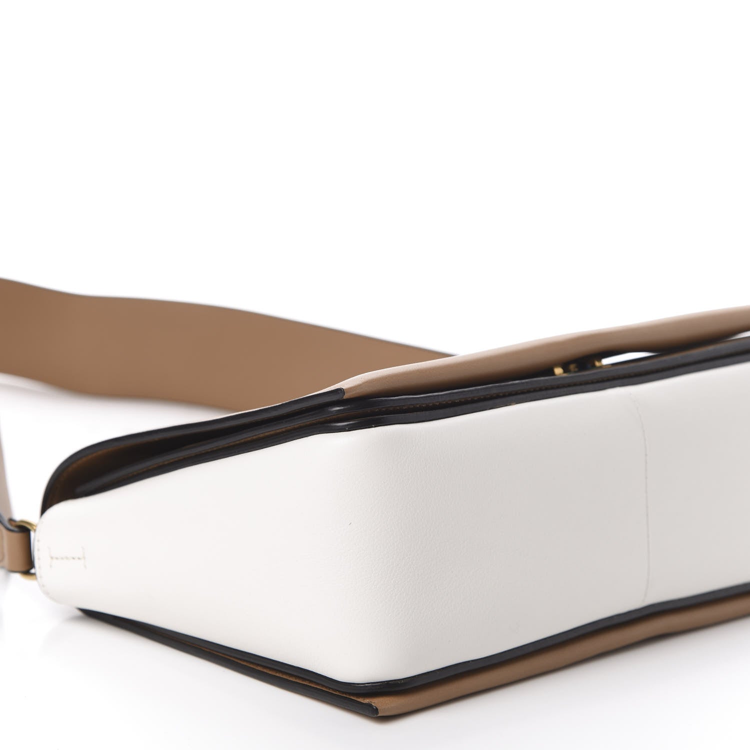 Celine Shiny Smooth Calfskin Medium Frame Shoulder Bag Tan Optic White 5 of 7