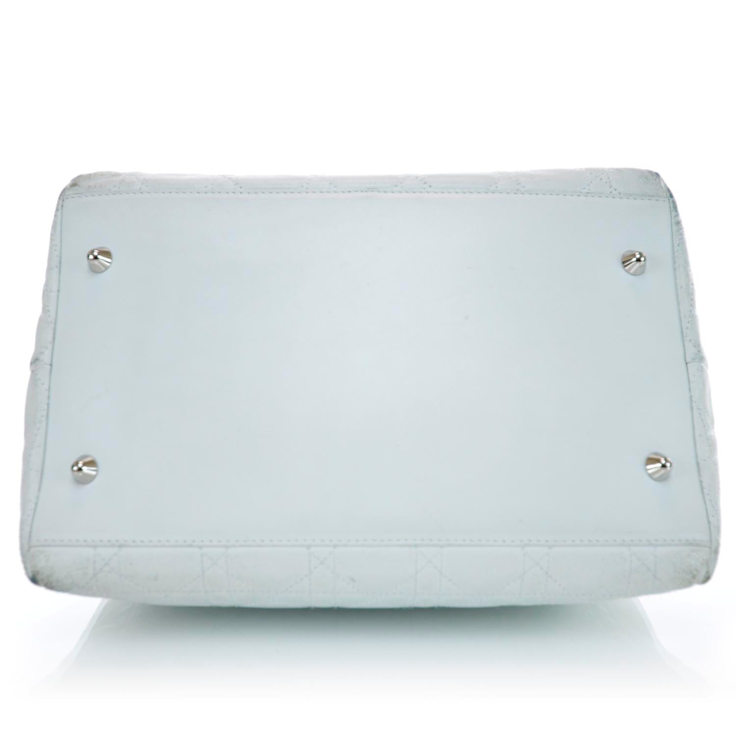 Christian Dior Lambskin Cannage Soft Lady Dior Tote White 5 of 9