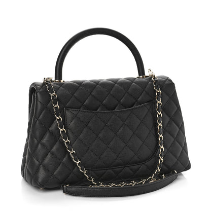 Chanel Caviar Quilted Small Coco Handle Flap Black 3 of 9