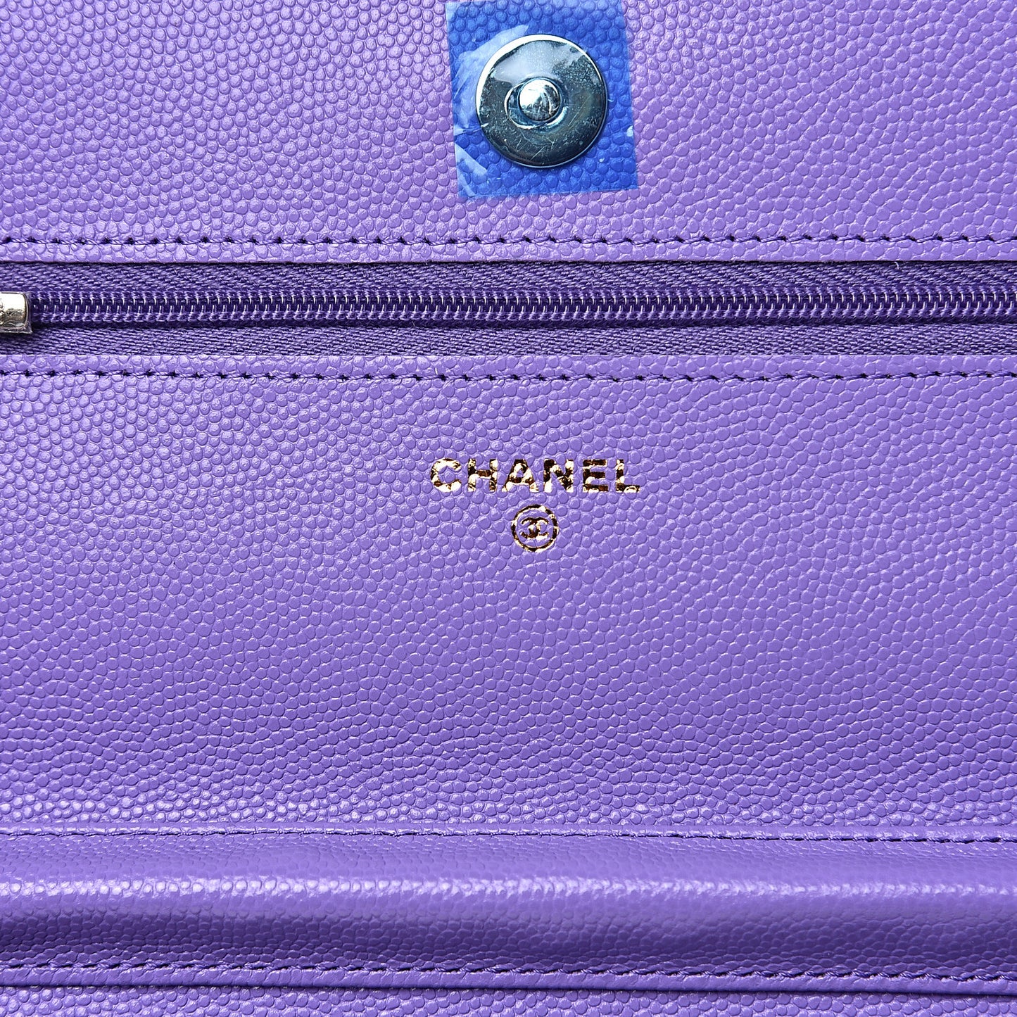 Caviar Quilted Wallet On Chain WOC Purple