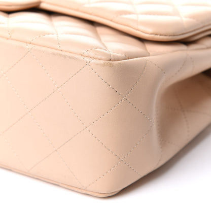 Chanel Lambskin Quilted Jumbo Double Flap Light Beige 10 of 12