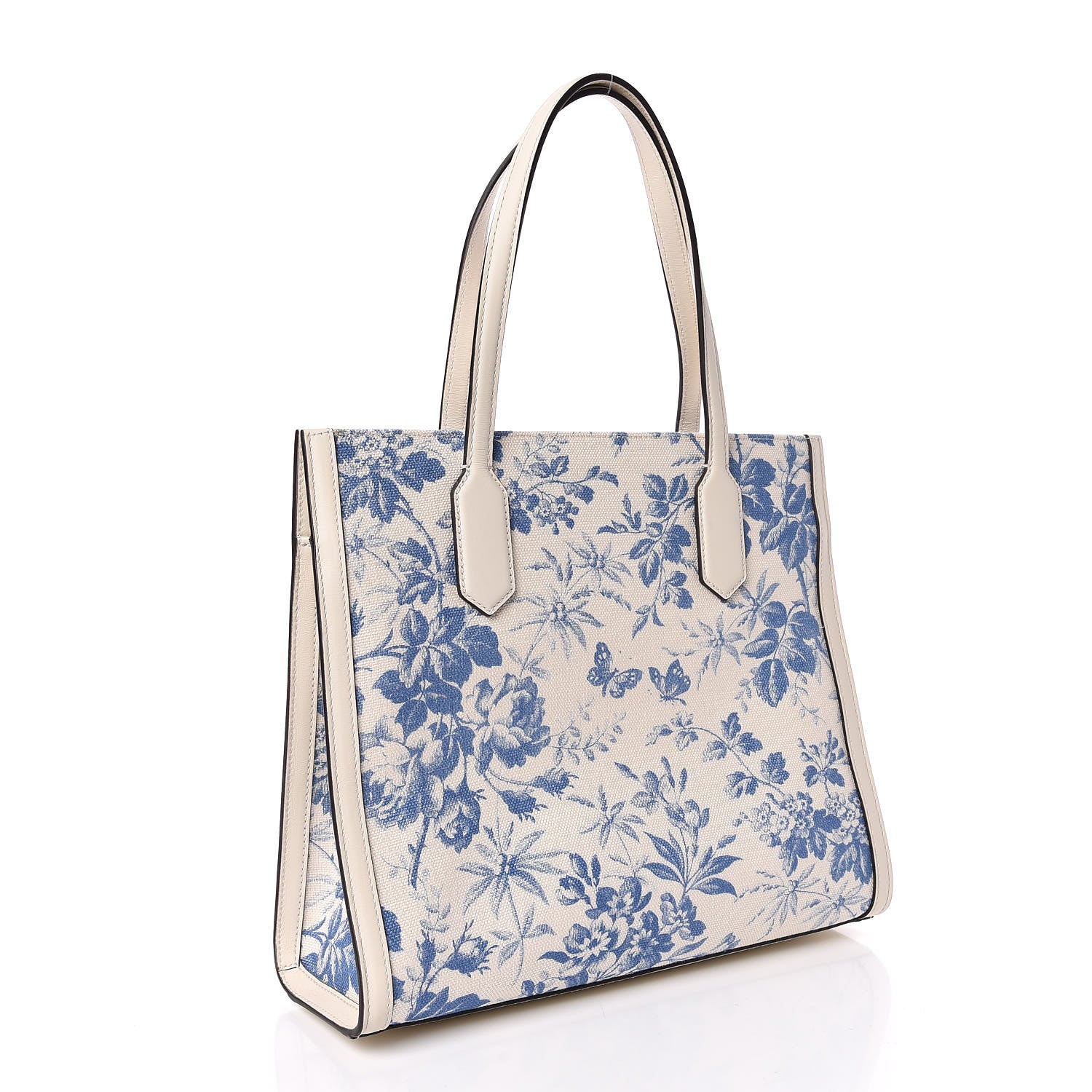 Gucci Canvas Herbarium Print Tote Blue 3 of 13