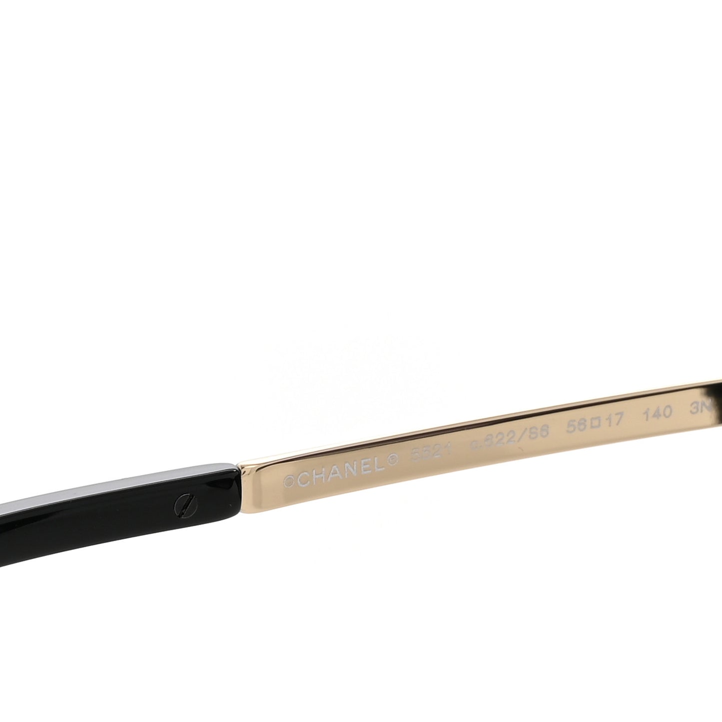 Acetate Polarized Square CC Heart Sunglasses 5521 Black White