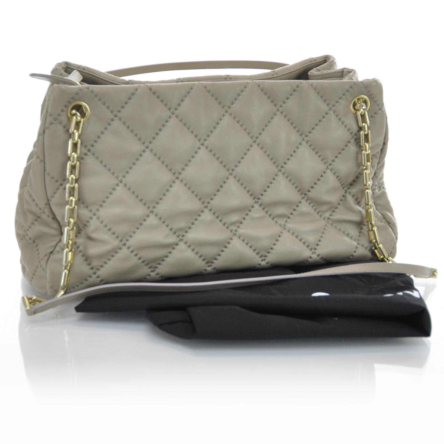 Chanel Calfskin Quilted Large Retro Chain Tote Beige 3 of 9