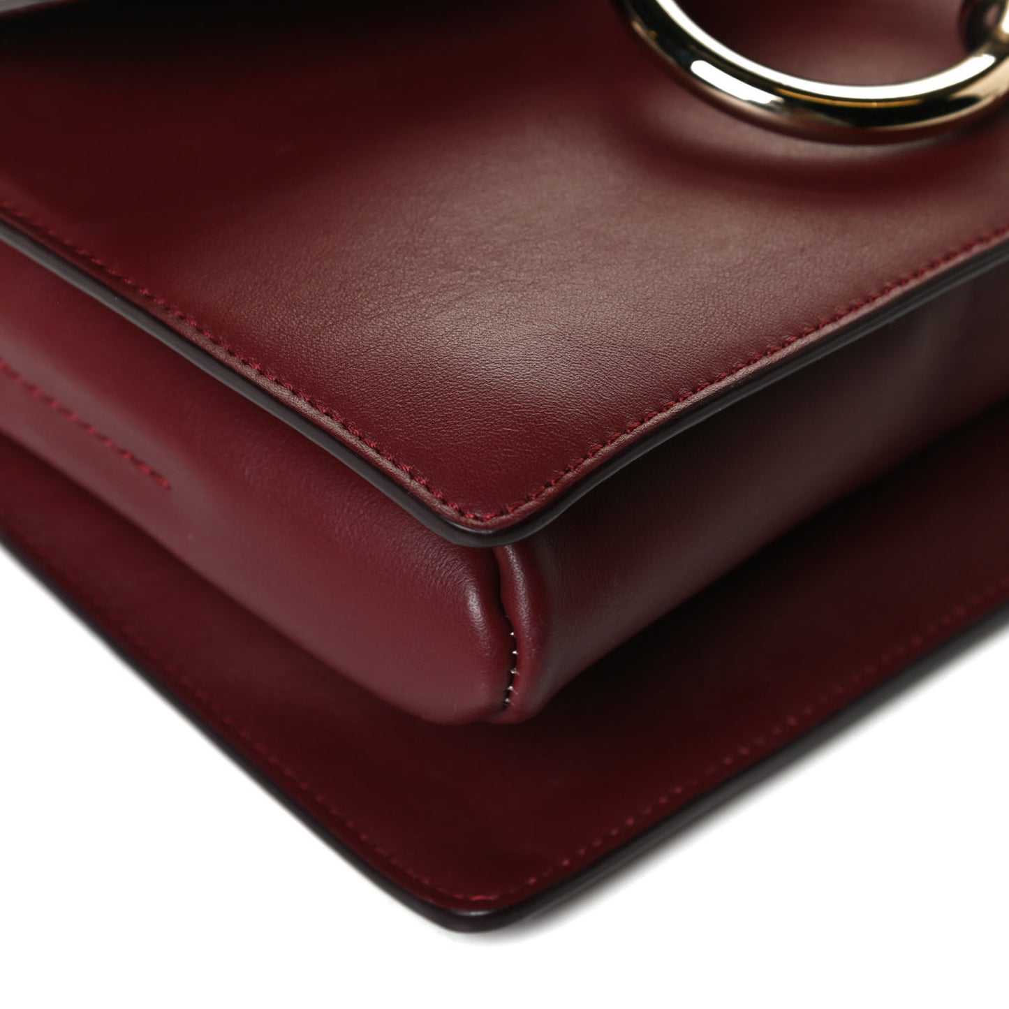 Suede Calfskin Small Faye Shoulder Bag Plum Purple