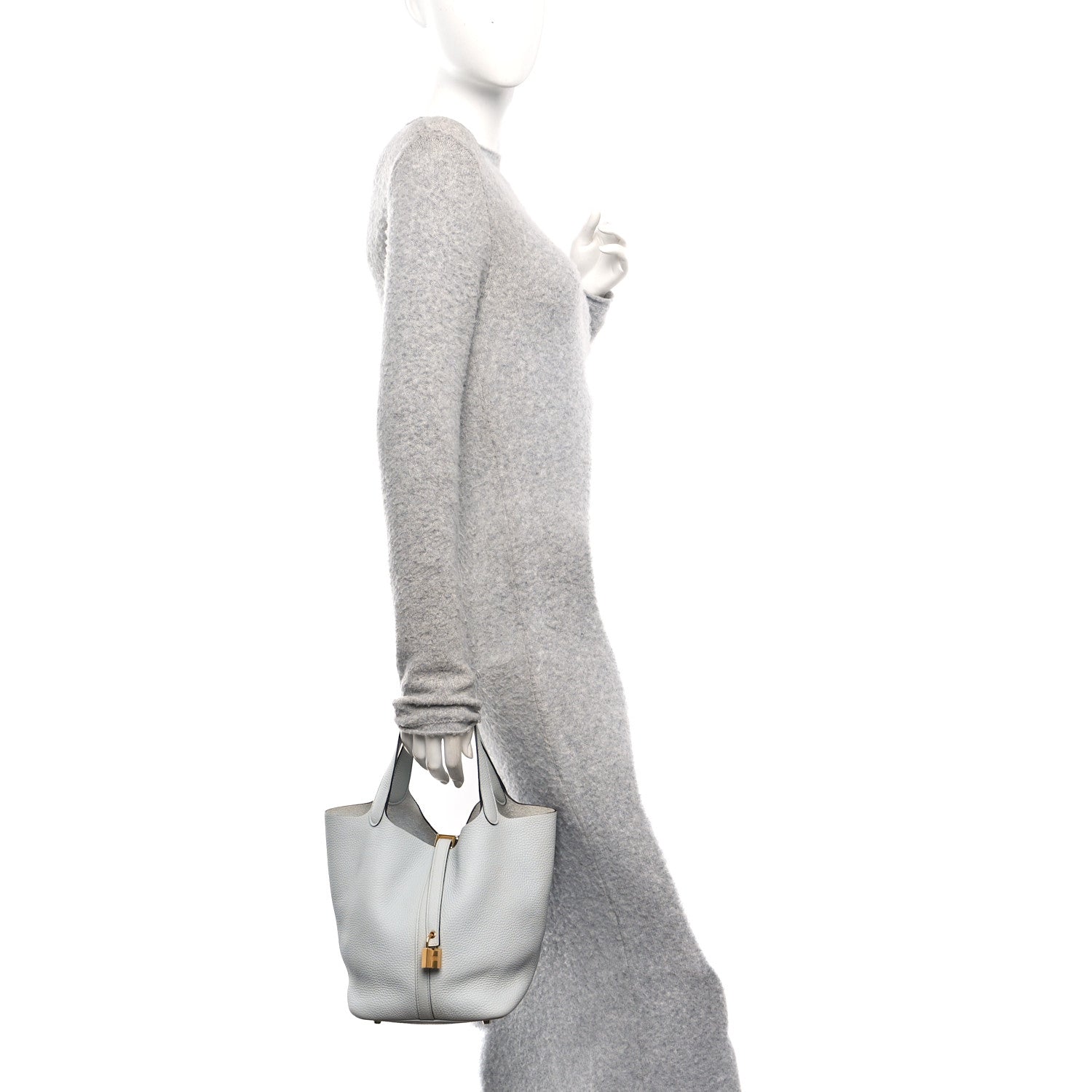Hermes Taurillon Clemence Picotin Lock 22 MM Bleu Pale 3 of 12