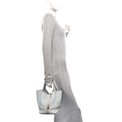 Hermes Taurillon Clemence Picotin Lock 22 MM Bleu Pale 3 of 12