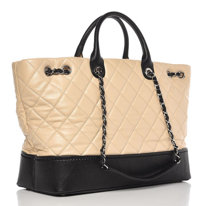 Chanel Calfskin Caviar Quilted Large Shopping Tote Beige 4 of 12