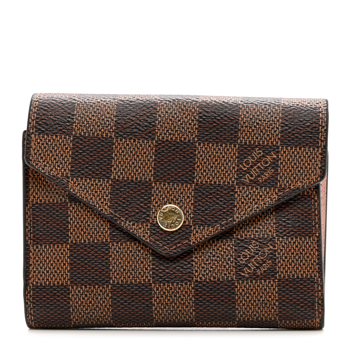 Damier Ebene Victorine Wallet Rose Ballerine