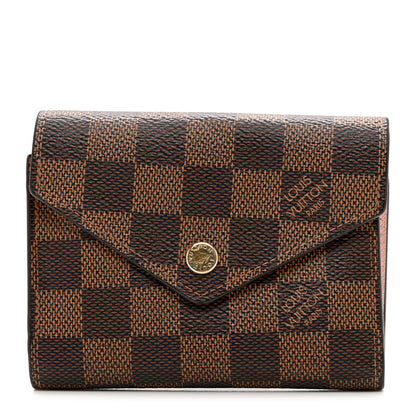 Louis Vuitton Damier Ebene Victorine Wallet Rose Ballerine 1 of 7