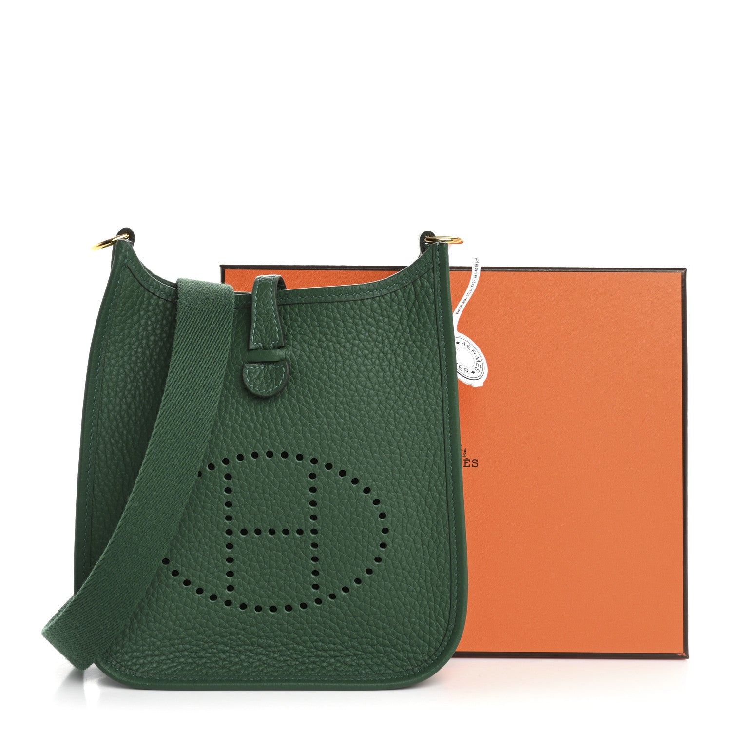 Hermes Taurillon Clemence Evelyne TPM Vert Moyen 10 of 10