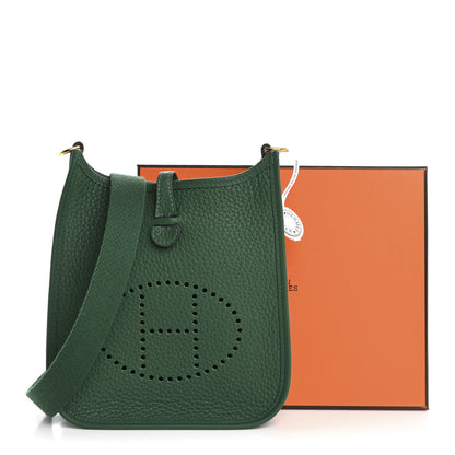 Hermes Taurillon Clemence Evelyne TPM Vert Moyen 10 of 10