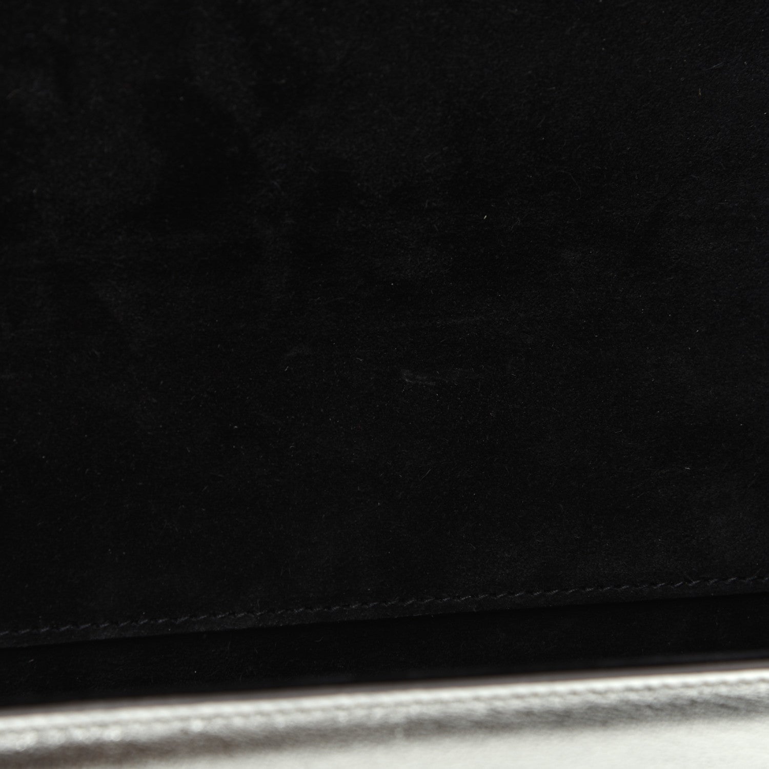 Saint Laurent Metallic Calfskin Classic Monogram Cassandre Clutch Argento 11 of 16