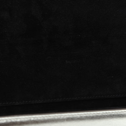 Saint Laurent Metallic Calfskin Classic Monogram Cassandre Clutch Argento 11 of 16