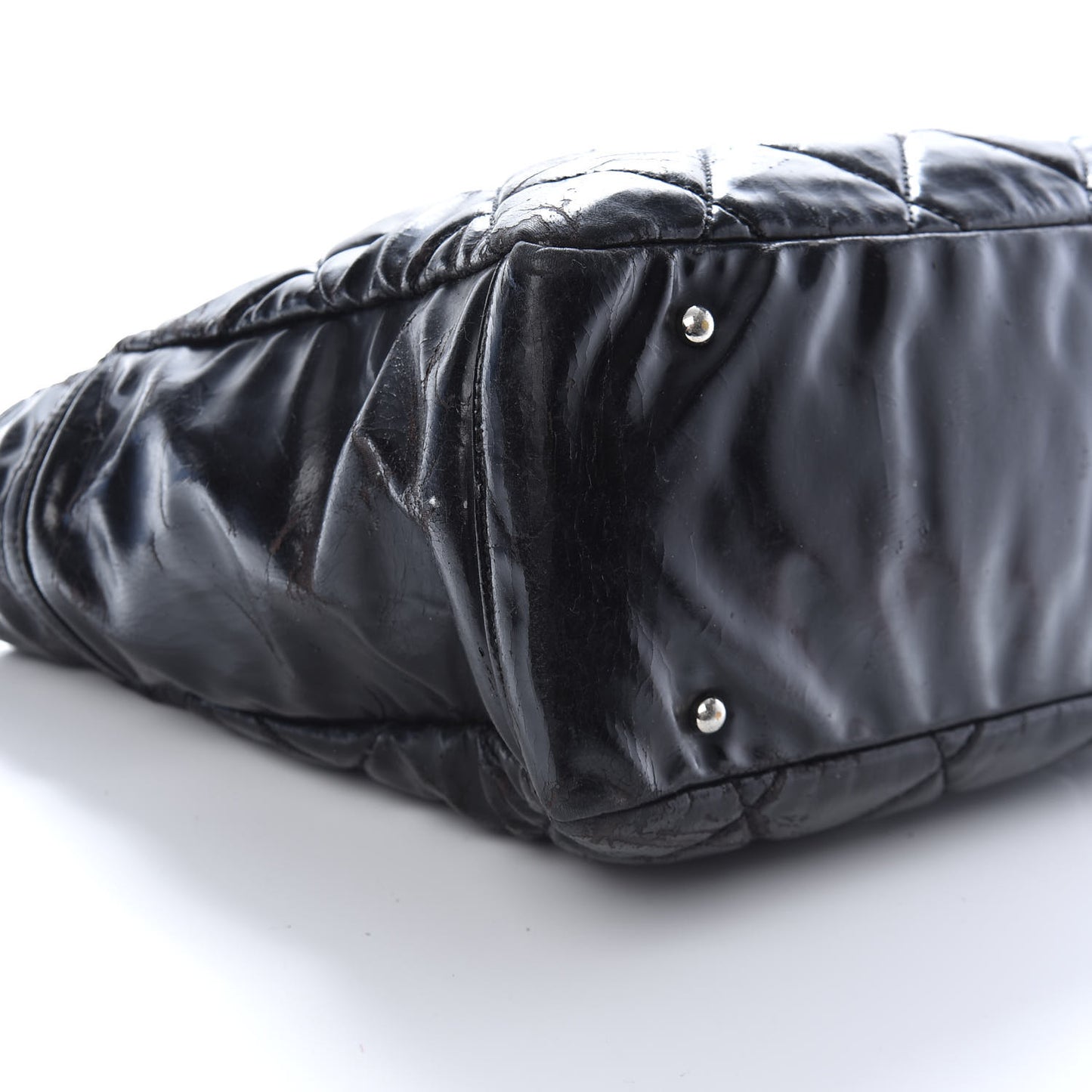 Vinyl Quilted Large Paris Biarritz Tote Black