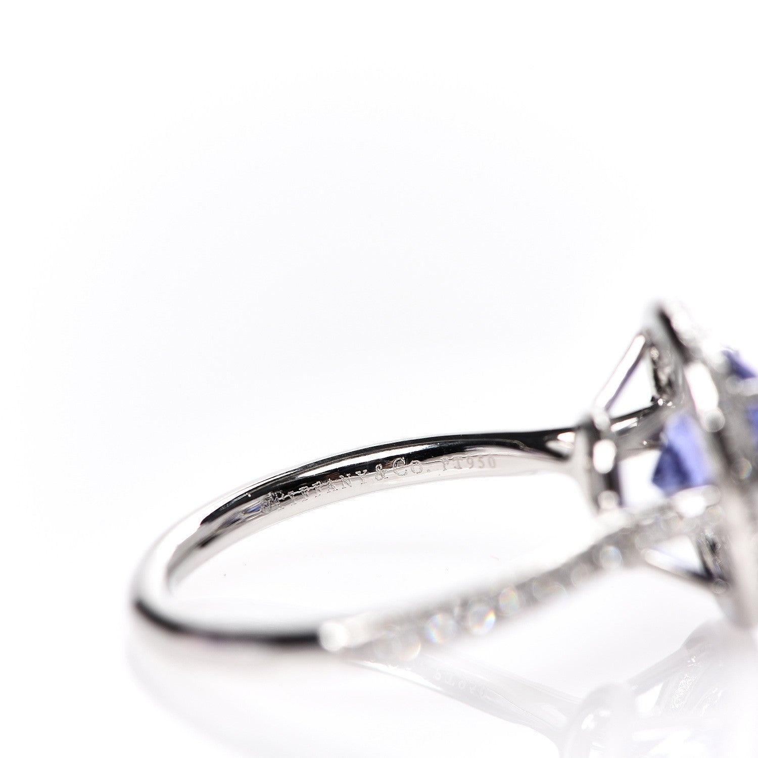 Tiffany Platinum Diamond Tanzanite Soleste Ring 54 6.75 5 of 6