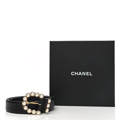 Chanel Calfskin Pearl Belt 80 32 Black 8 of 8
