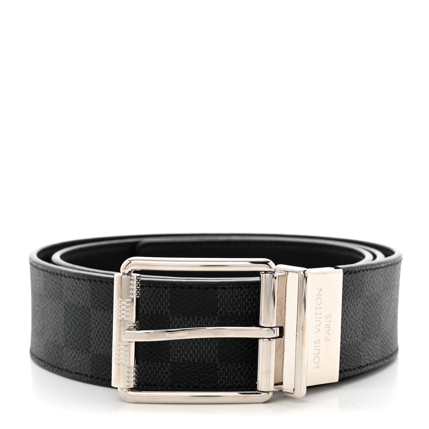 Louis Vuitton Damier Graphite Calfskin Belt 95 38 Black 1 of 7