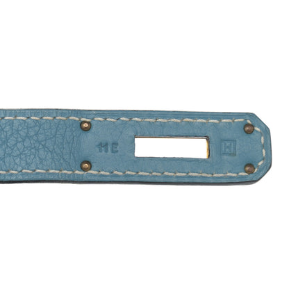 Hermes Taurillon Clemence Birkin 30 Blue Jean 6 of 15