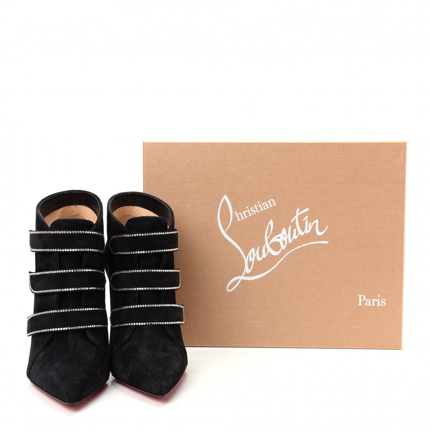 Christian Louboutin Veau Velour Strass Triniboot 100 Booties 36.5 Black 10 of 10