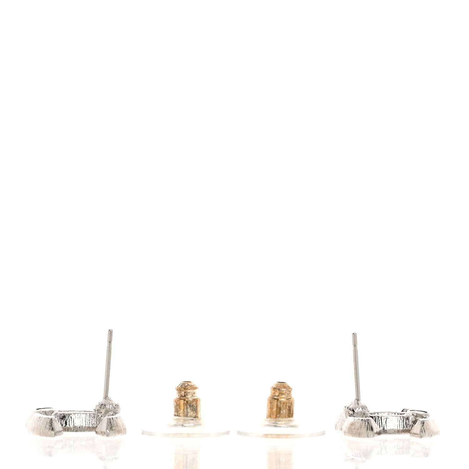 Chanel Crystal CC Earrings Silver 3 of 5