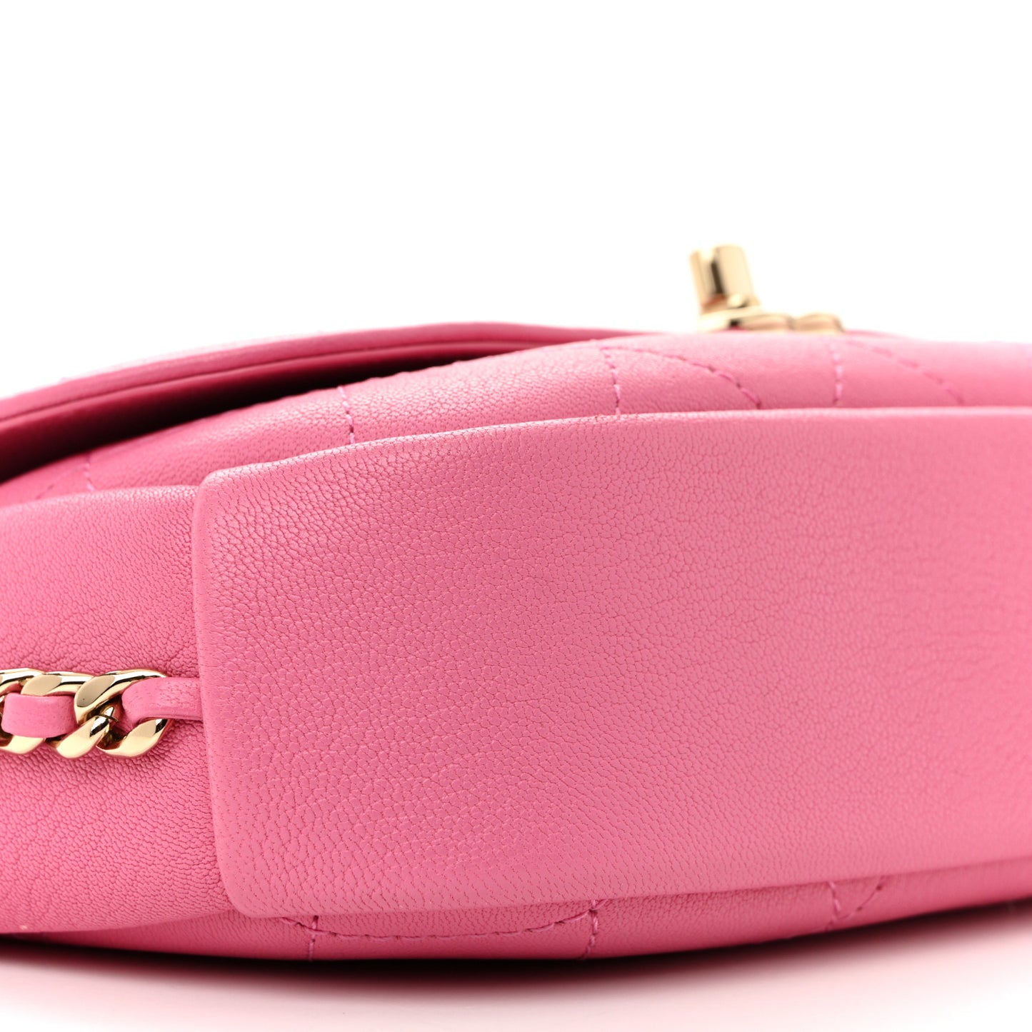 Goatskin Stitched Casual Trip Single Flap Pink
