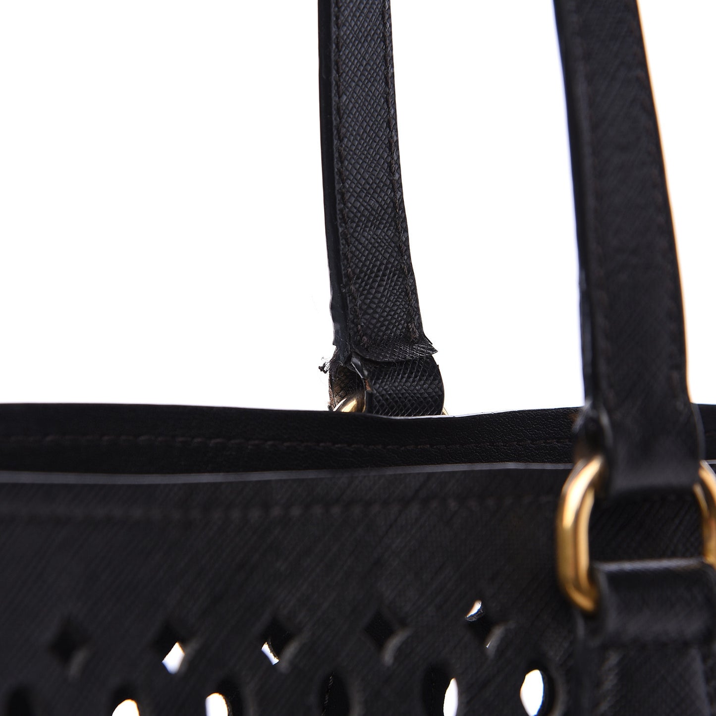 Saffiano Perforated Tote Black