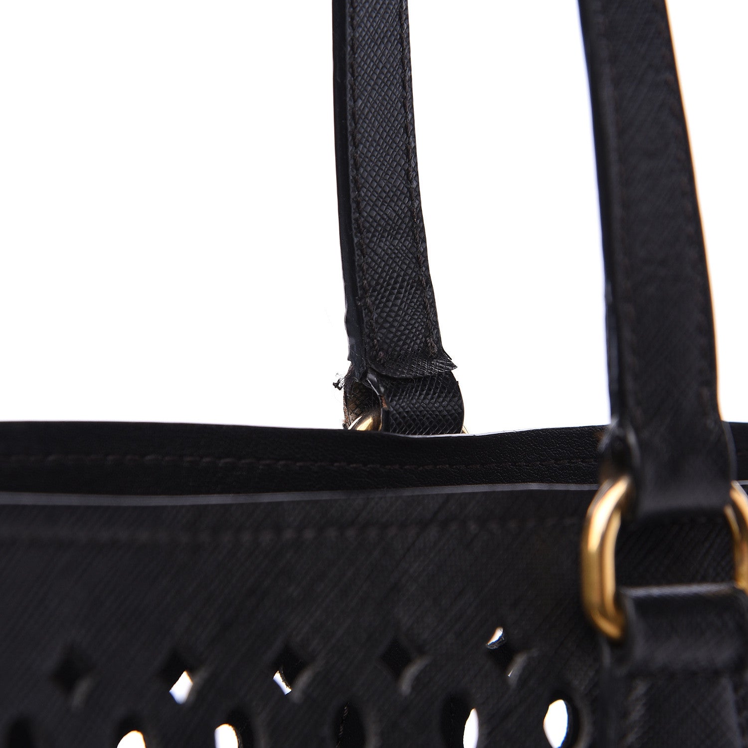 Prada Saffiano Perforated Tote Black 11 of 11