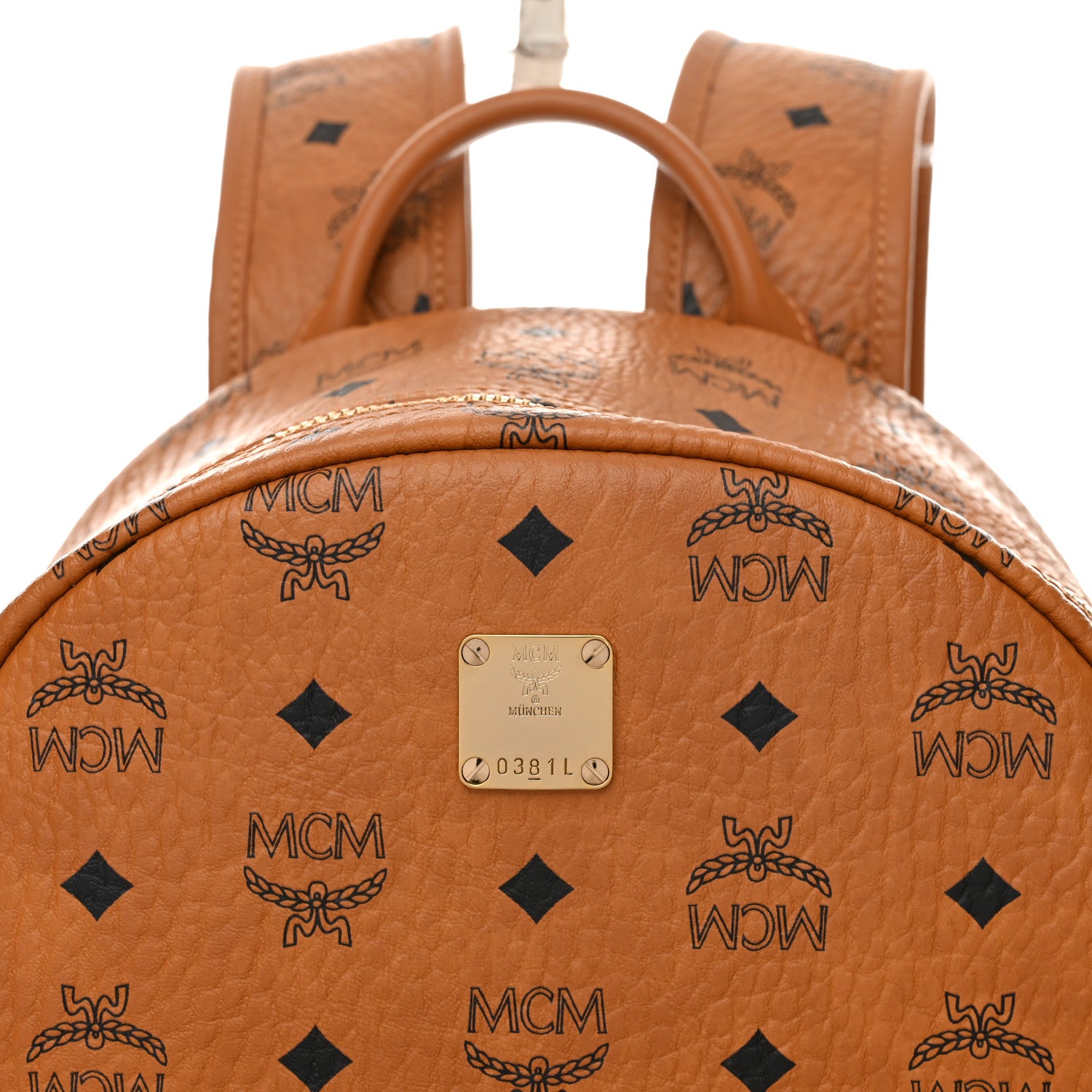 MCM Visetos Medium Side Studs Stark Backpack Cognac 8 of 10