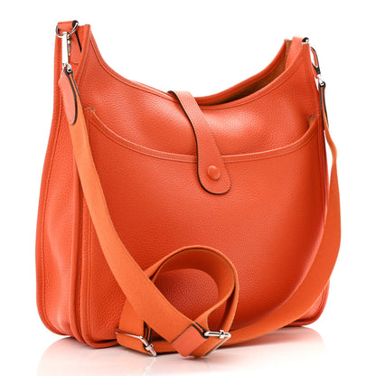 Hermes Taurillon Clemence Evelyne III GM Orange 3 of 18