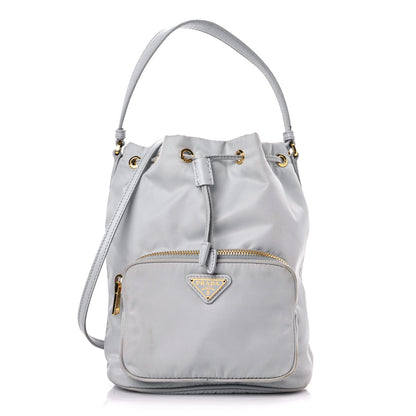 Prada Re-Nylon Saffiano Duet Bucket Crossbody Bag Fiordaliso 1 of 26