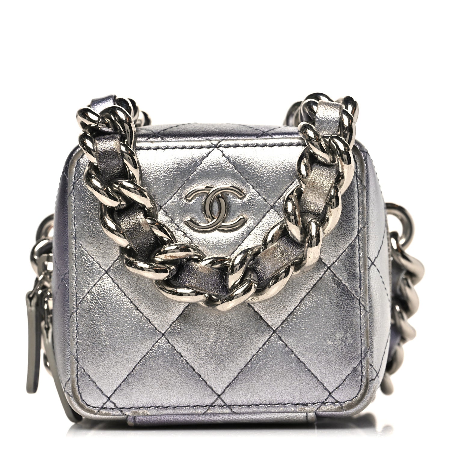 Chanel Gradient Metallic Lambskin Quilted Like A Wallet Clutch With Chain Silver Purple 1 of 13