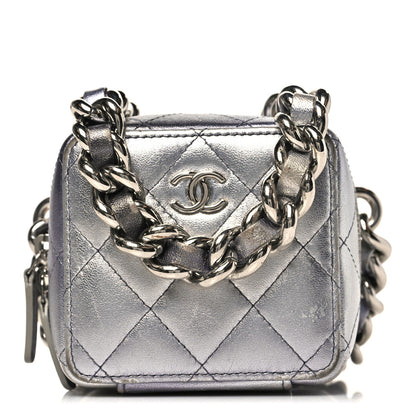 Chanel Gradient Metallic Lambskin Quilted Like A Wallet Clutch With Chain Silver Purple 1 of 13
